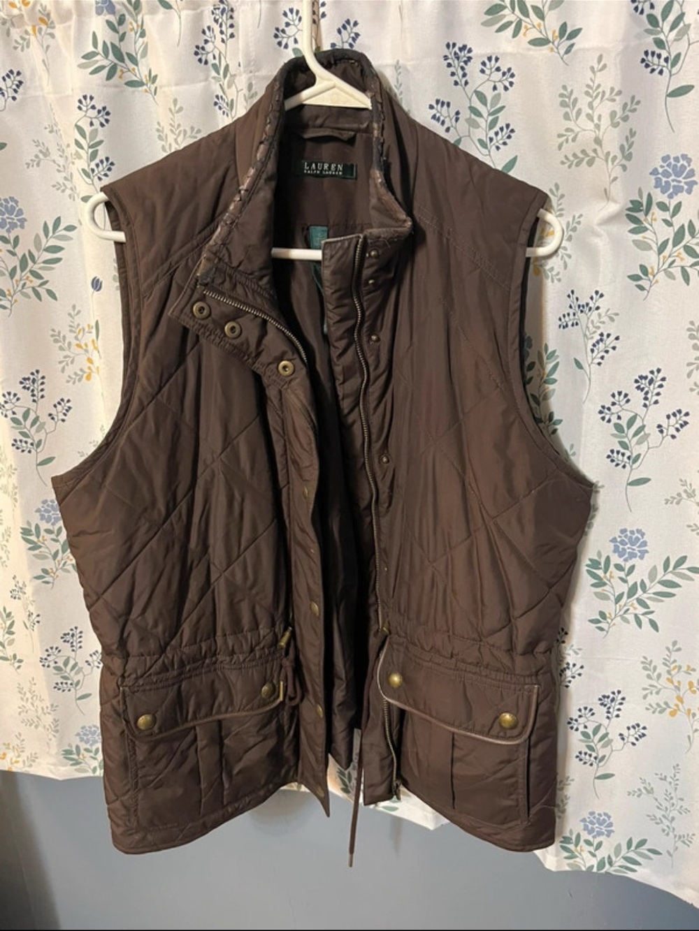 Ralph Lauren Brown Quilted Utility Vest